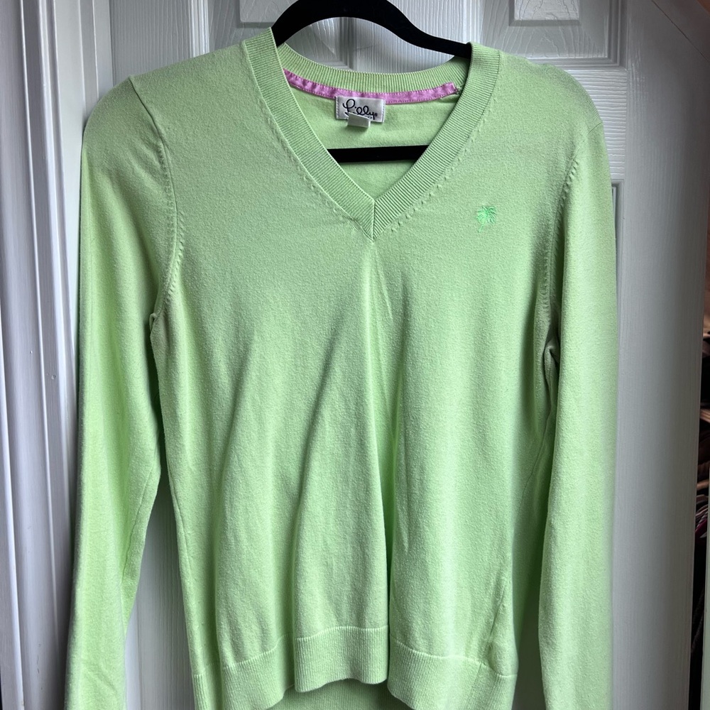 Lilly Pulitzer Pastel Green V-Neck Sweater